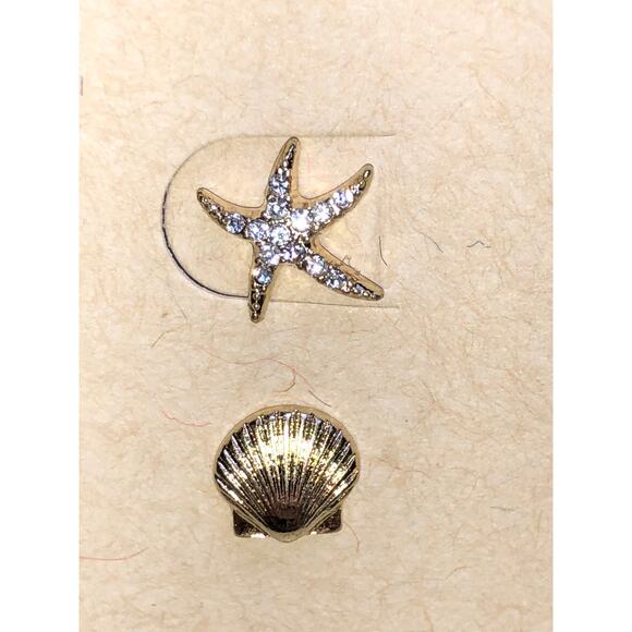 CHLOE + ISABEL coastal starfish n shell stud earring set - E030 - Picture 2 of 4